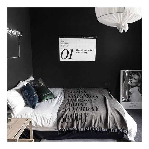 Safiyya Black Peel and Stick Wallpaper, Waterproof Minimalist Design, 393x17.7 i - Picture 3 of 5